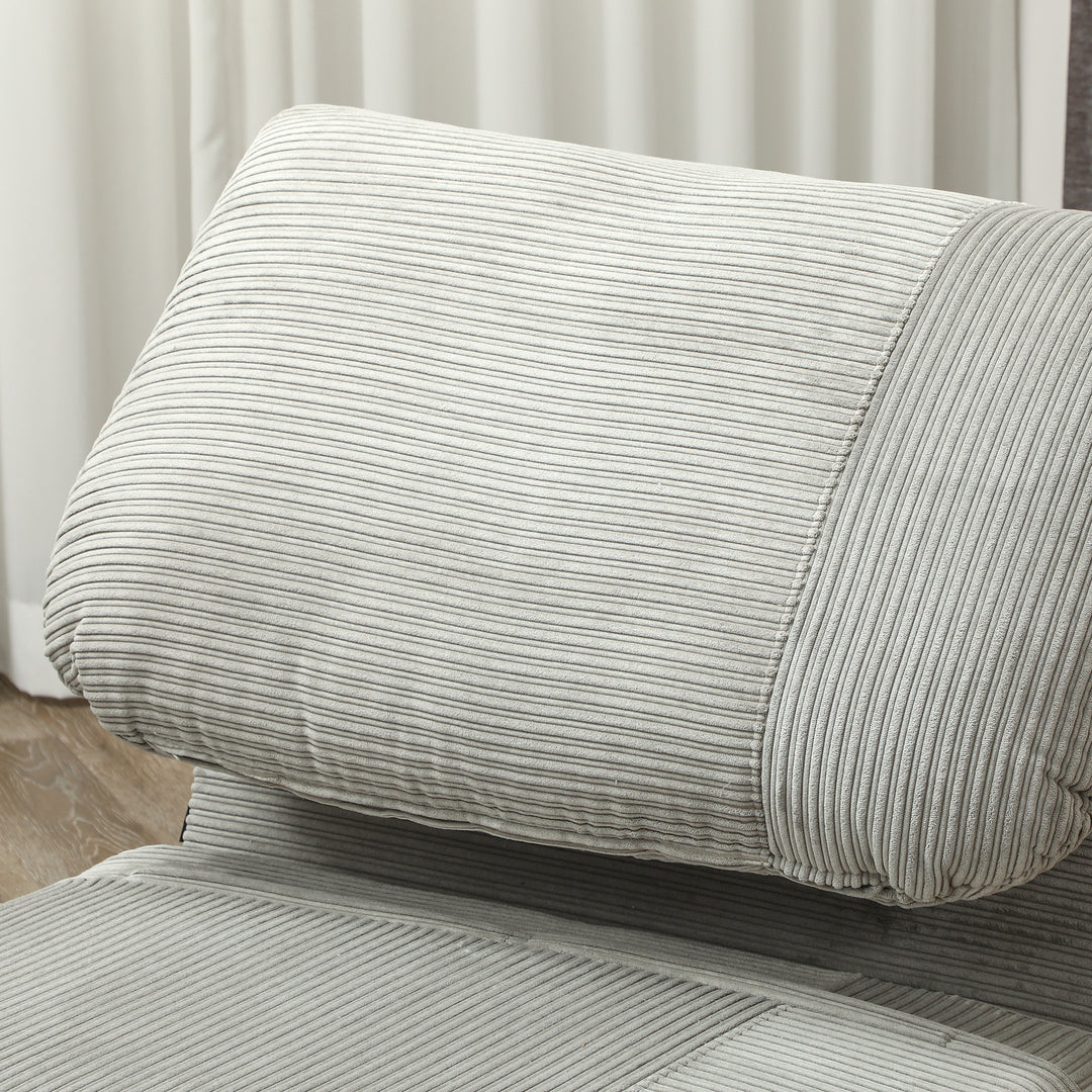 2-I-1 sovesofa gæsteseng, justerbar nakkestøtte fløjlslook 82 cm x 8 cm x 83 cm grå