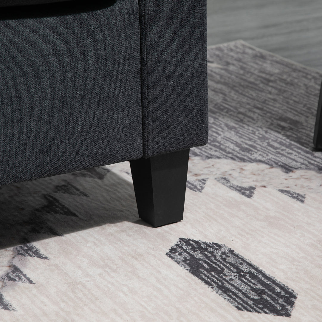 Hjørnesofa, sofasæt, med vendbar chaiselong, 197 x 139 x 91 cm, mørkegrå