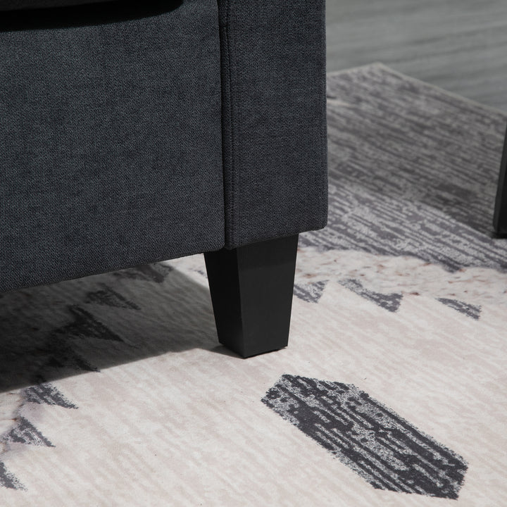 Hjørnesofa, sofasæt, med vendbar chaiselong, 197 x 139 x 91 cm, mørkegrå