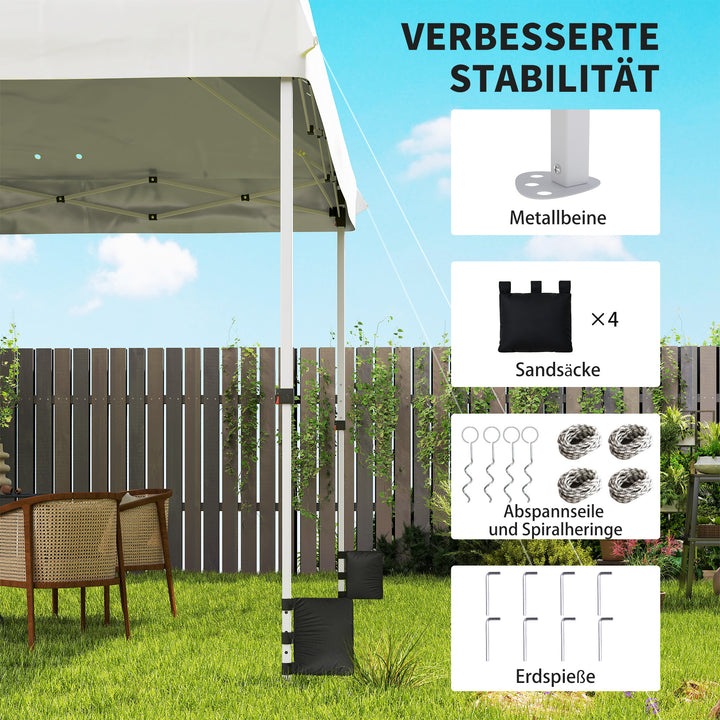 3 x 3 m vandtæt, stabil, vinterbestandig pop-up foldbar pavillon, UV 50+ med taske og sandsække