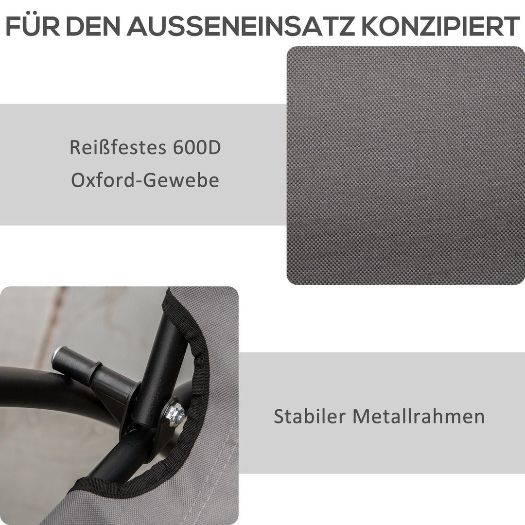 Campingstol, klapstol, sæde- og ryghynder, justerbar, grå