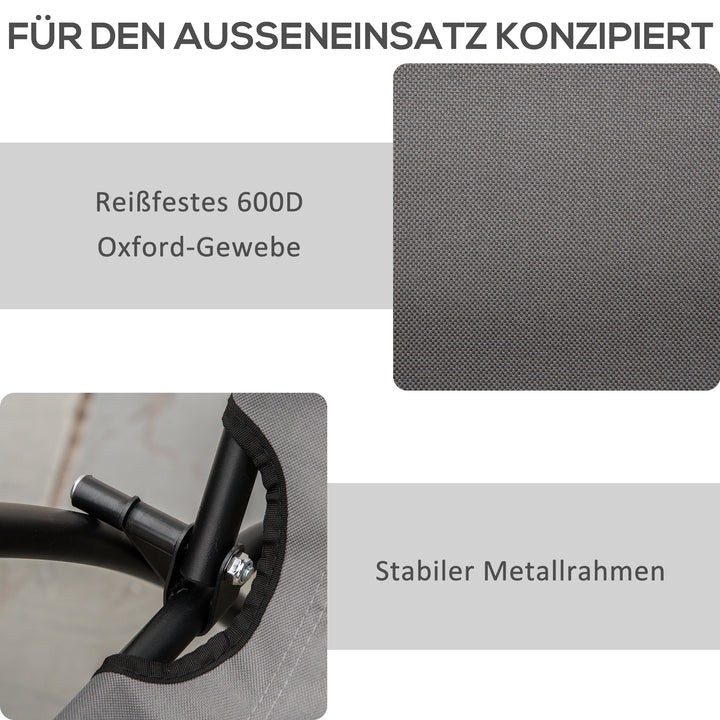 Campingstol, klapstol, sæde- og ryghynder, justerbar, grå