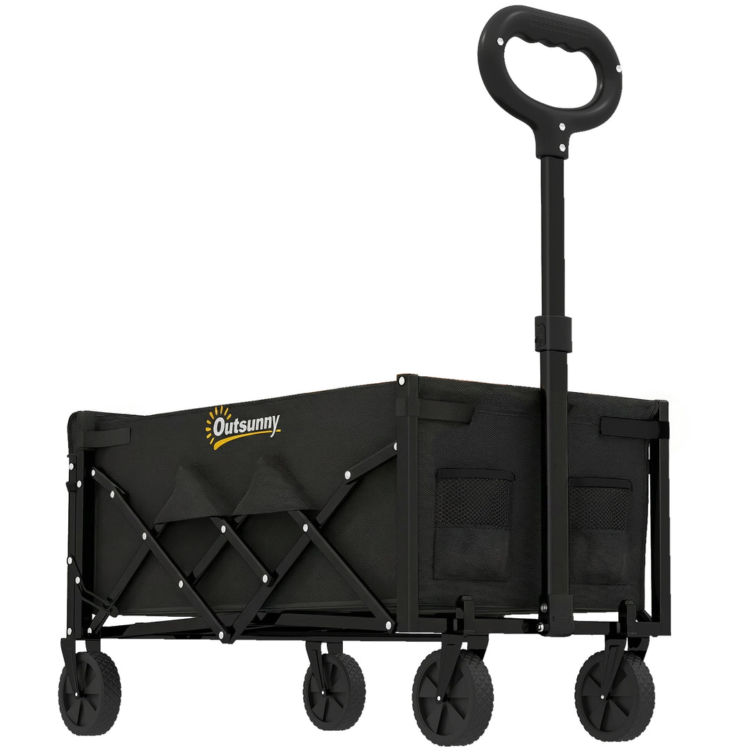 60L foldbar sækkevogn, havevogn, transportvogn med teleskophåndtag, bagklap, kopholder