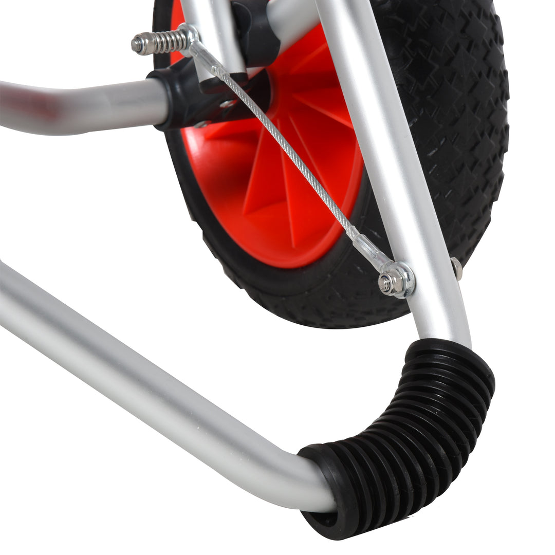 Kajakvogn aluminium bådvogn sammenklappelig transportvogn kunstlæderdæk sølv 75 kg 75 x 43 x 46 cm