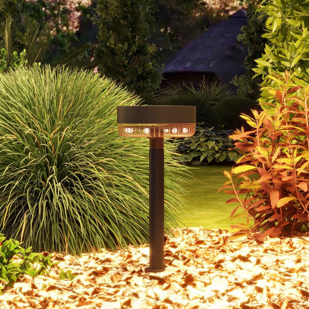 Solcelledrevne havelamper, vandtætte, varm hvide led-lamper, 10-12 timers driftstid, sort