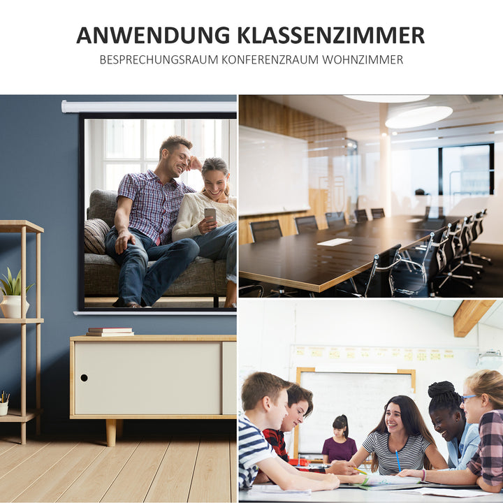 Projektorlærred, projektionslærred, 100 tommer, 4:3, 203 x 152 cm, hvid