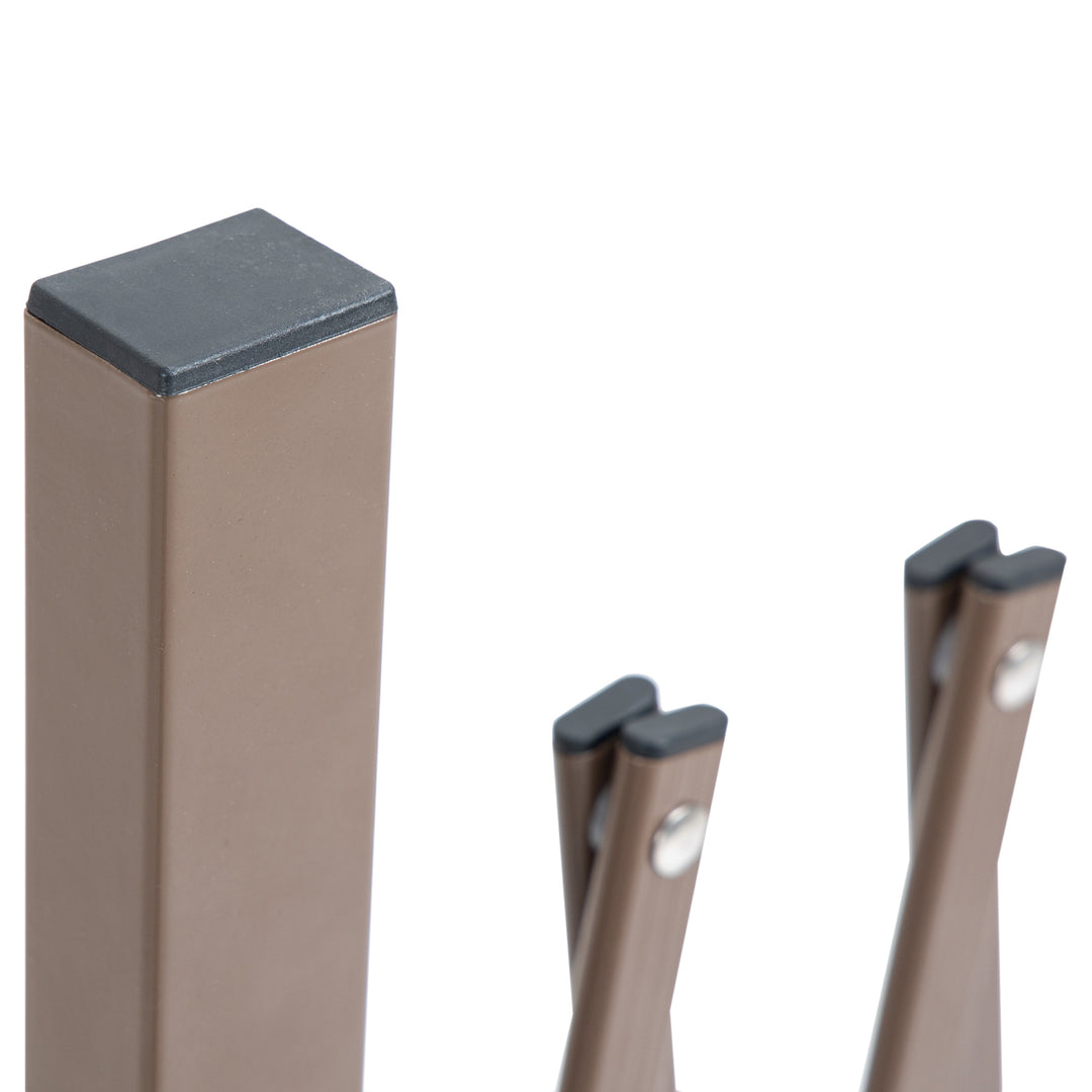 Sakselågebarrier sakselbarrier udtrækkelig 35-300cm havealuminium brun h103,5cm