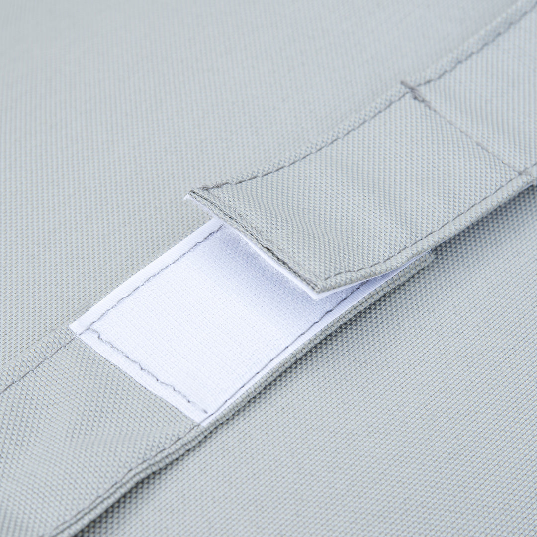 Havemøbelsæt til 3 personer med sidebord og sofa med hynder, l-formet udendørs aluminium, cremehvid