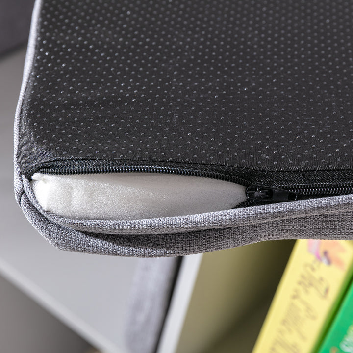 2-i-1 børnehylde + bænk inkl. hynde 103 cm × 30 cm × 62 cm hvid + grå