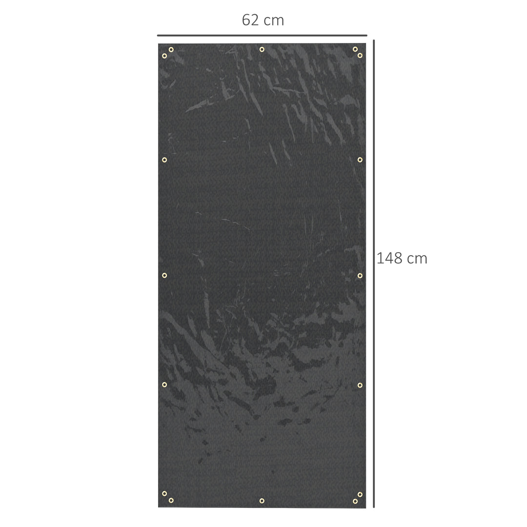 Brændehyldebetræk, sæt med 2, vejr- og støvtæt, 148 x 62 cm, sort