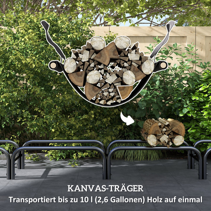 Brænderist, 0,67 m³, med bærepose og overtræk, metalramme, op til 200 kg, 240 x 36 x 99 cm, sort