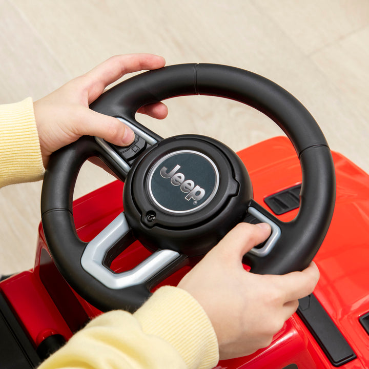 Kørebil, med horn, anti-tip-anordning, opbevaringsplads, forlygter, rød, 63,5 x 29 x 42 cm