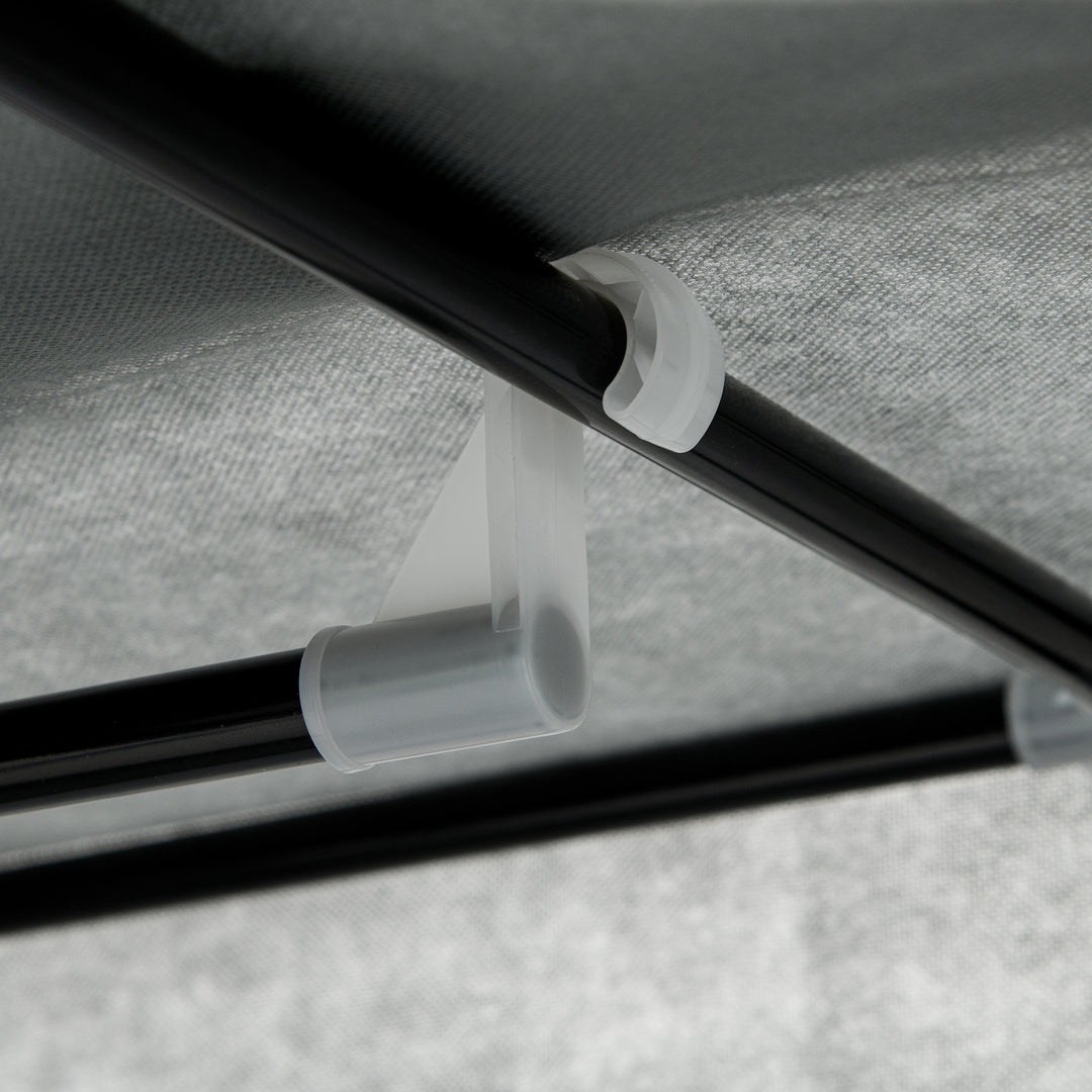 Stofgarderobe foldbart skab, 1 bøjlestang, 6 hylder, 102 x 42,5 x 162,5 cm, grå