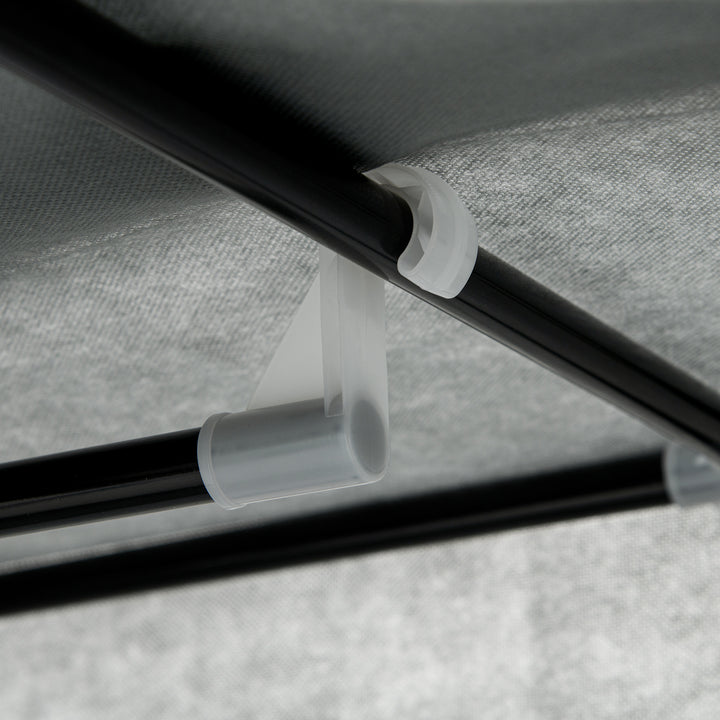 Stofgarderobe foldbart skab, 1 bøjlestang, 6 hylder, 102 x 42,5 x 162,5 cm, grå