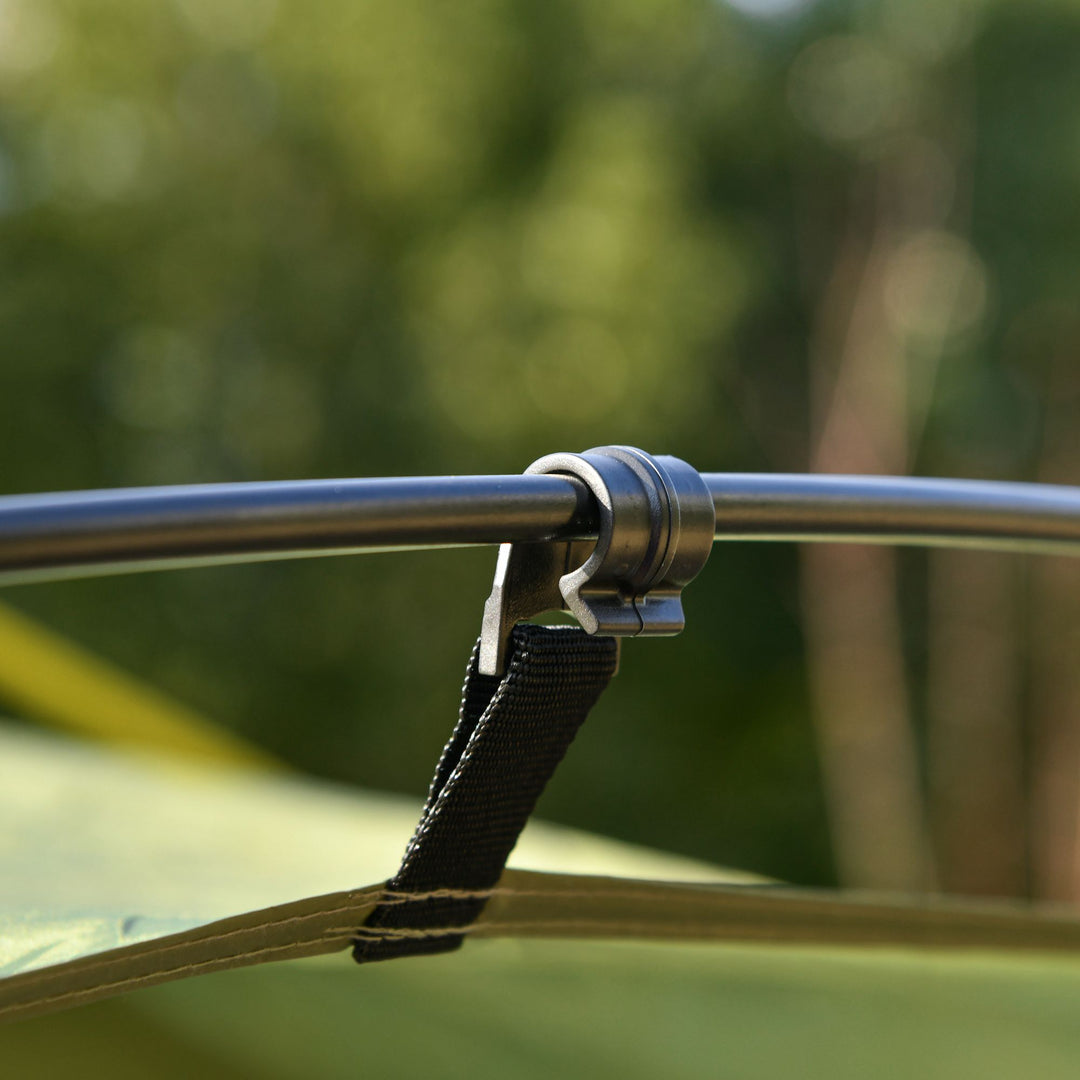 Pop-up telt automatisk montering vejrbestandig hydraulisk trykmekanisme 240 cm x 240 cm x 199 cm grøn+grå