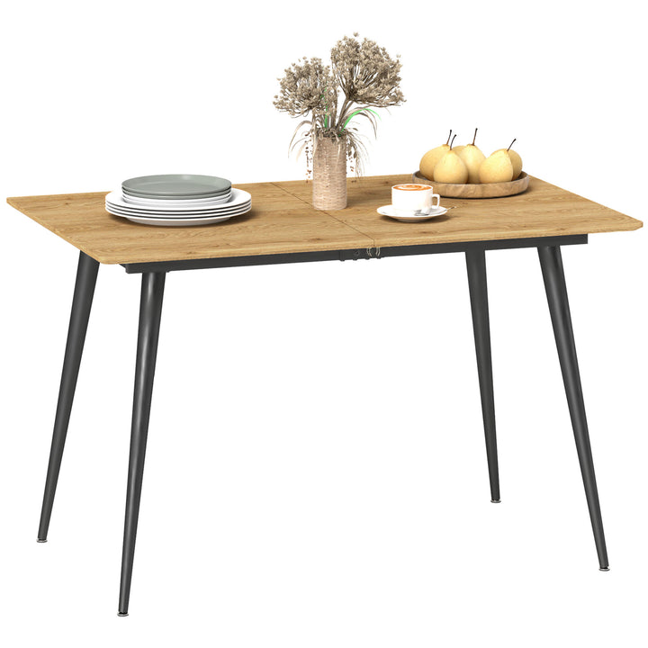 Udtrækkeligt spisebord, udvideligt bord til 6-8 personer, køkkenbord med massive stålben