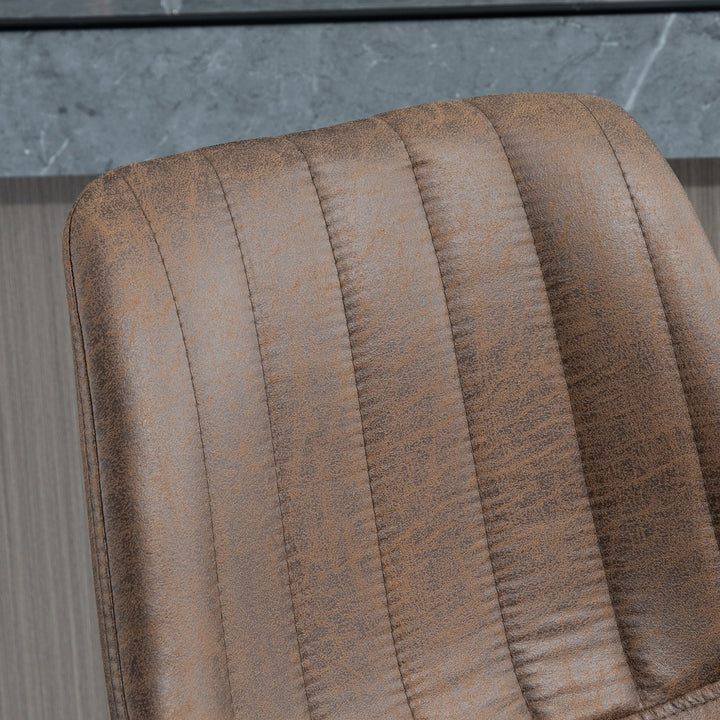 Sæt med 2 barstole i retrodesign, inklusive fodstøtte, højdejusterbar, gaslift, brun + sort