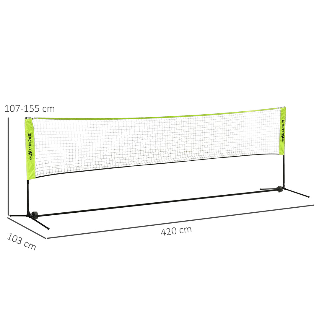 Badmintonnet, højdejusterbart 107-155 cm, til badminton, tennis, pickleball, volleyball, inklusive taske.