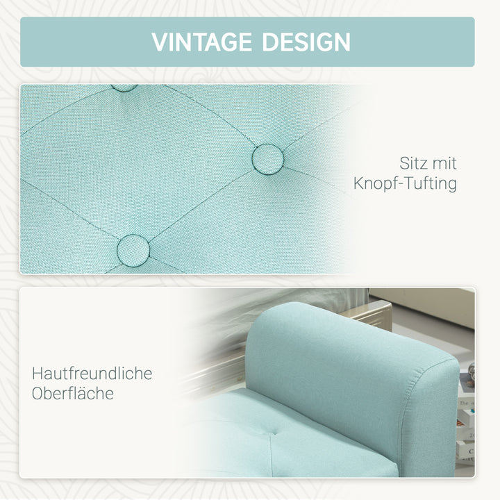 Bænk med opbevaringsplads, polstret bænk, lasteevne op til 130 kg, linnedlook, gummitræ, 116 x 44 x 58 cm, grøn