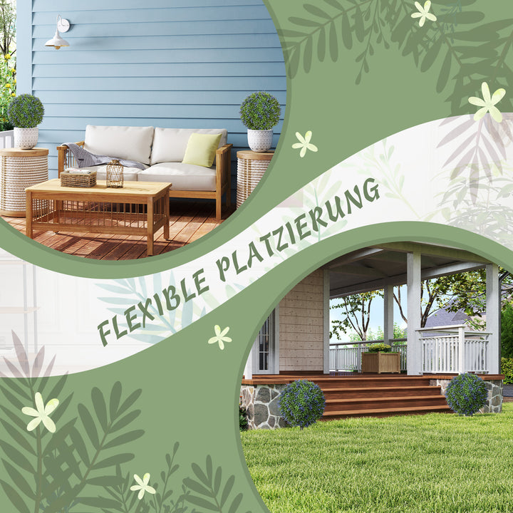 2-delt kunstigt træsæt, kunstige lavendeltræer, jordspyd, uv-bestandig