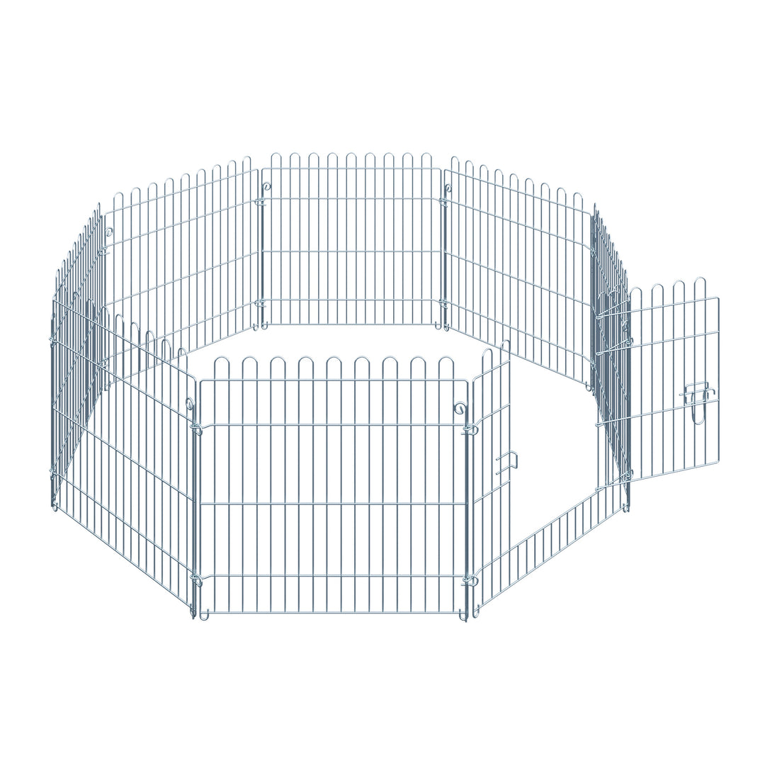 Fritgående indhegning, hvalpegård, hvalpehegn, kravlegård, hvalpeport til dyr, 8-delt b63 x h60 cm
