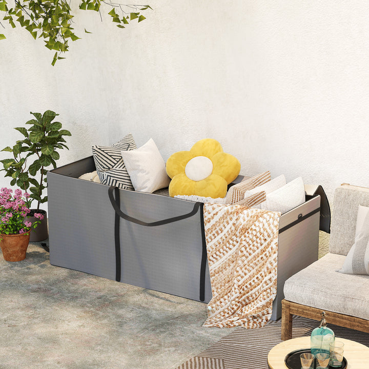 Opbevaringstaske til havehynder, hyndepose, beskyttelsesbetræk med bærehåndtag, lynlås, 200 x 60 x 75 cm, lysegrå