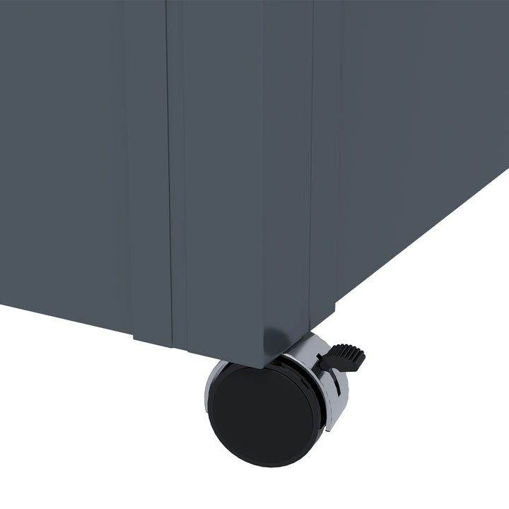 Metal haveopbevaringskasse, 311 liter, med håndtag, 120 x 62 cm, mørkegrå