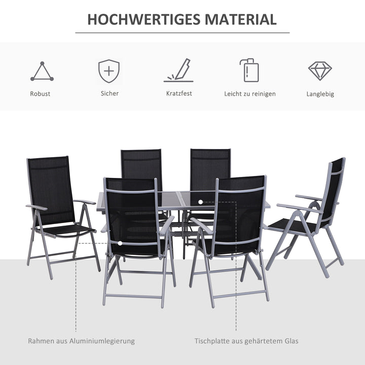 Siddegruppe til 6 personer havemøbler i aluminium