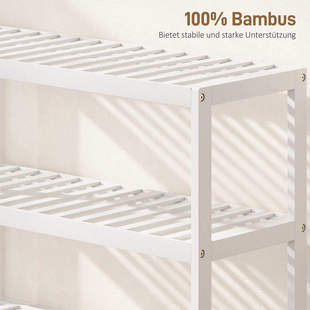 Skoreol med opbevaringshylde med lakeret finish, hvid