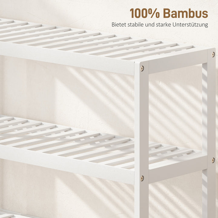 Skoreol med opbevaringshylde med lakeret finish, hvid