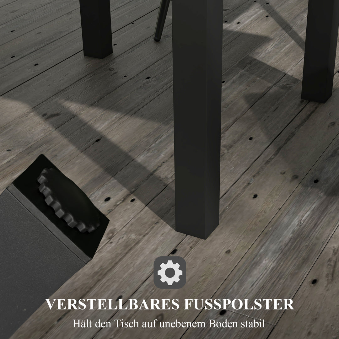 Havebord, udendørsbord, vejrbestandigt, 162 x 80 x 75 cm, gul