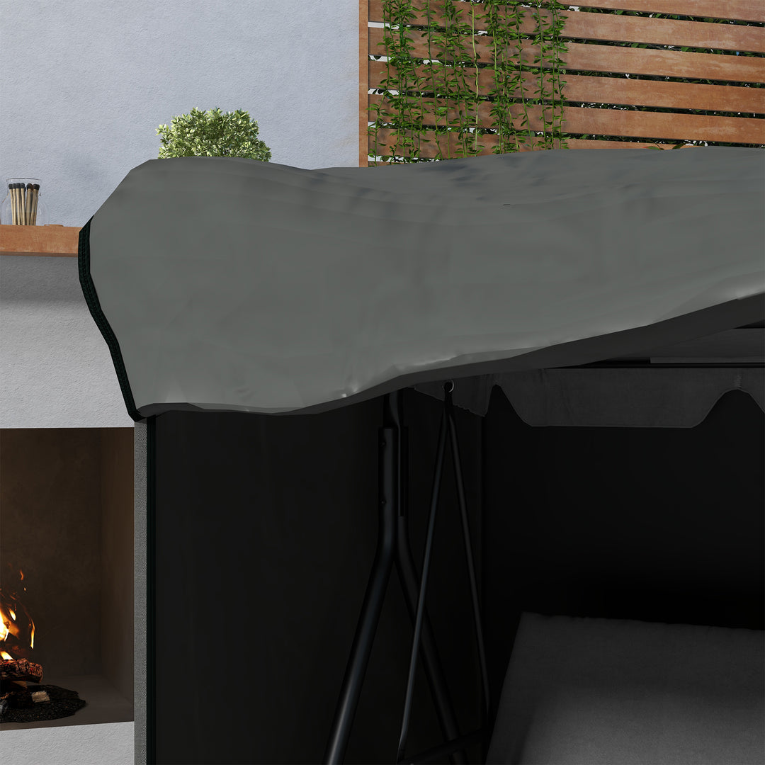 Havegyngeovertræk, beskyttelsesovertræk til verandagynge, vandtæt overtræk, 177 x 114 x 152 cm, grå