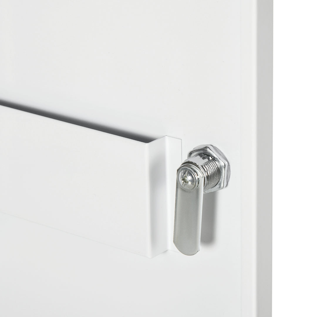 Kleankin medicinskab, 3 rum, aflåseligt, med receptrum, robust stålkabinet, hvid, 40 x 15 x 53,5 cm