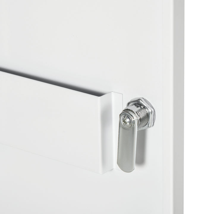 Kleankin medicinskab, 3 rum, aflåseligt, med receptrum, robust stålkabinet, hvid, 40 x 15 x 53,5 cm