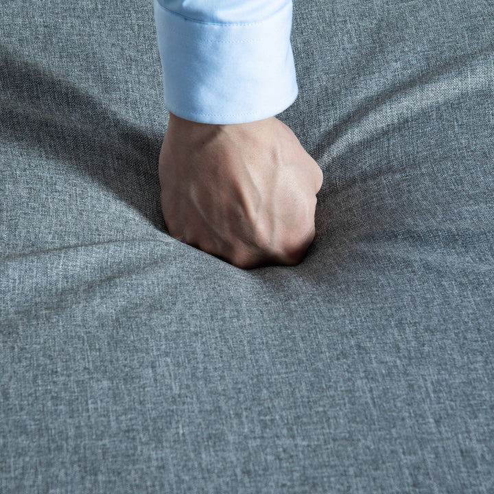 Havemøbelsæt til 5 personer, solø, havesofa med baldakin, inklusive hynder, hvid + grå