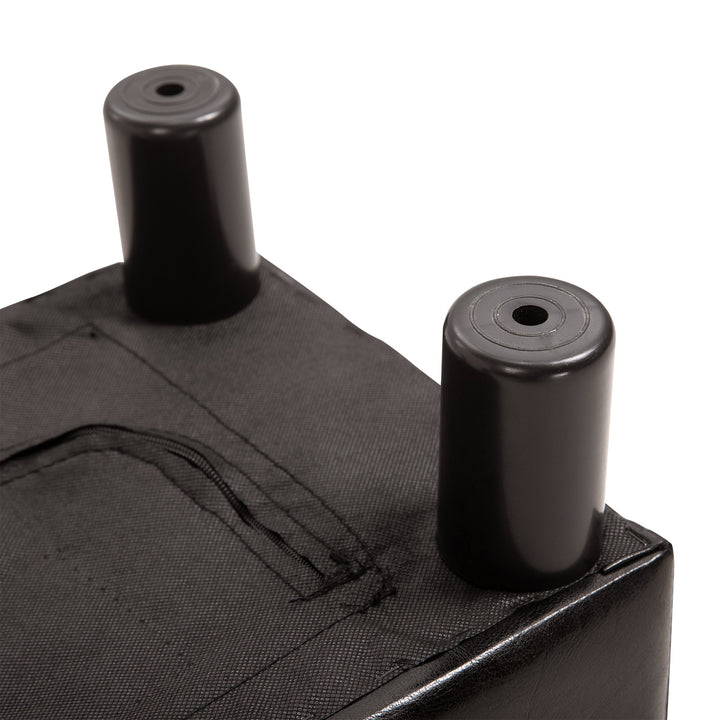 Skammel med betræk i kunstlæderlook, op til 110 kg, kaffe, 40 x 30 x 24 cm