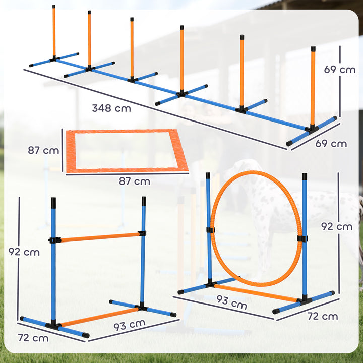 Agility set hunde 7-delt agilityudstyr til hundetræning plug-in forhindringssæt til legetræning