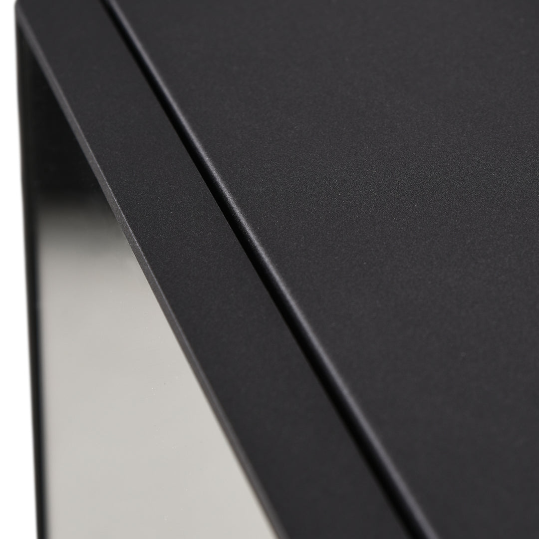 Spejlskab, 2 indvendige hylder, åben hylde, stålkabinet, sort, 46 x 13,5 x 58 cm