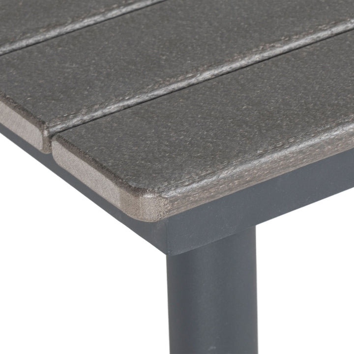 Havebord udendørs spisebord loungebord, vejrbestandig, moderne design, 90 x 90 x 75 cm, mørkegrå