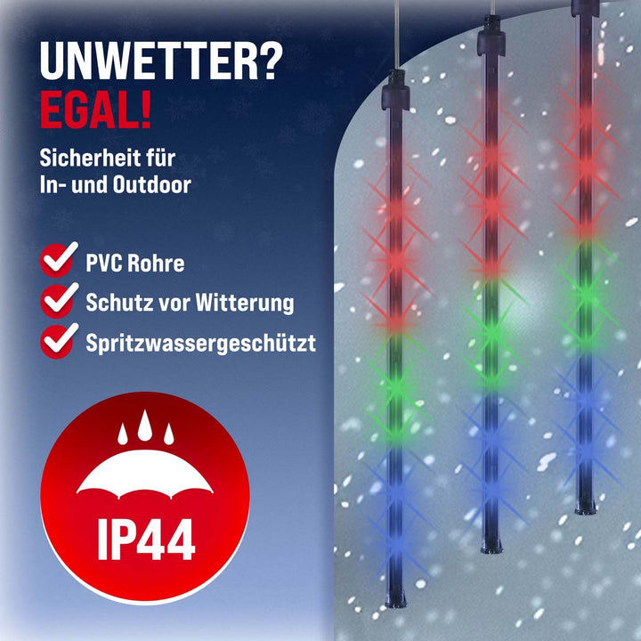 Farverig julelys i diamantregn-design