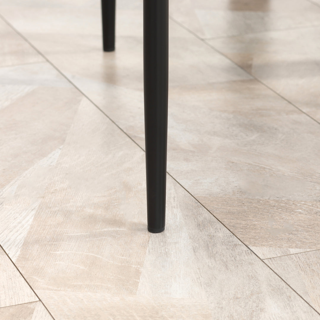 5-Delt spisebordssæt med 4 stole, moderne design, glasbord, sort