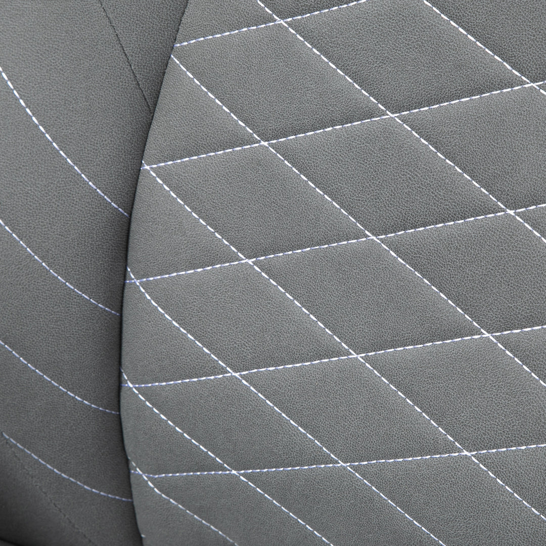 Kontorstol med ryglæn, højdejusterbart, foldbare armlæn, vippefunktion, lysegrå