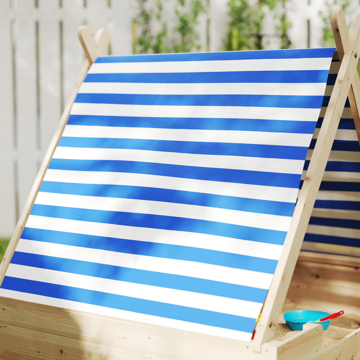 Børnesandkasse med vejrbestandigt telttag, til 3 børn i alderen 3-6 år, 120 x 120 x 126,5 cm