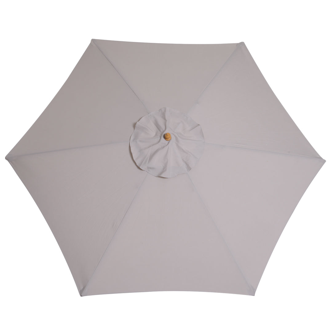 Parasol Ø 250 cm, parasol med rebtrækmekanisme, balkonparasol, strandparasol af bambus, vindtæt, markedsparasol, solskærm til balkon, terrasse, have, grå