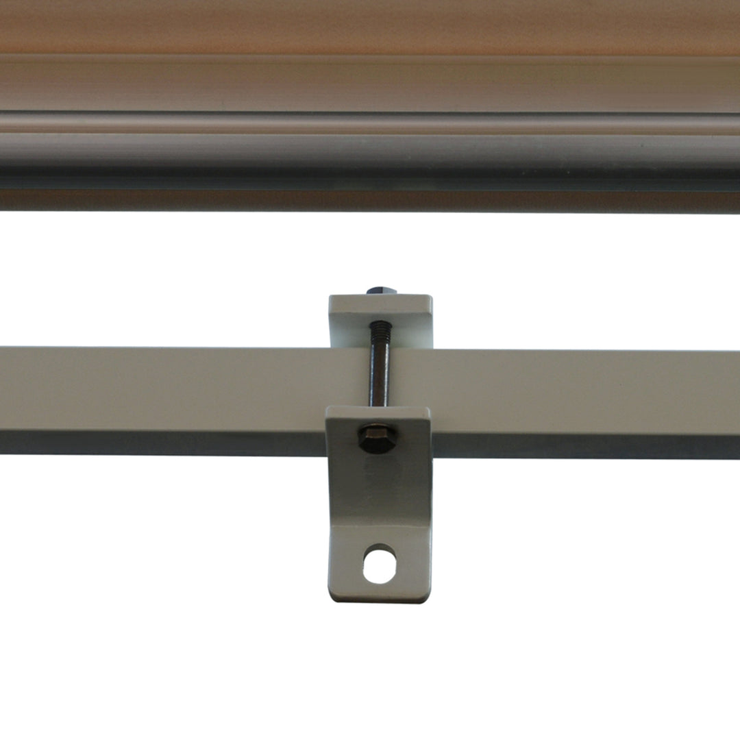 Foldbar markise, justerbar klemmemarkise, terrassemarkise, 3,95 x 3m, solafskærmning med håndsving, balkonmarkise, beige