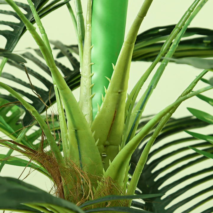Kunstig palme, 1,6 m, realistiske grene, dekorativ plante, plastik, med potte, brun+grøn