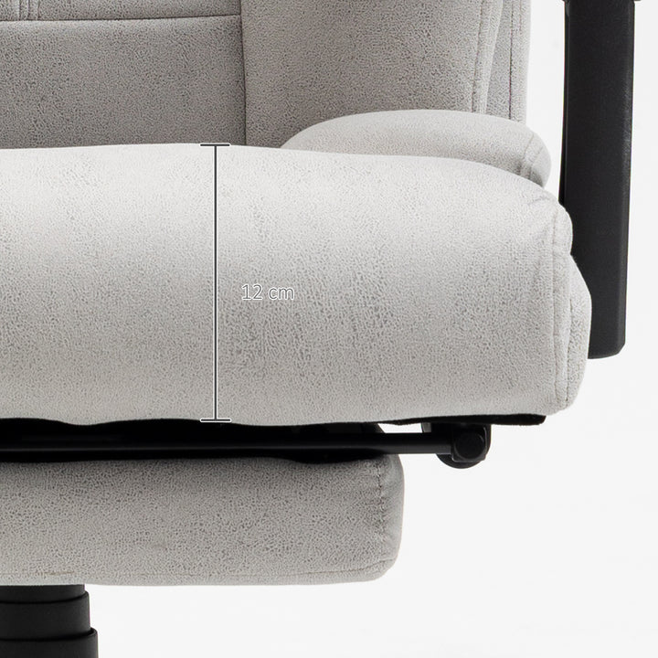 Massage kontorstol computerstol, lændevarme, vippefunktion, lysegrå