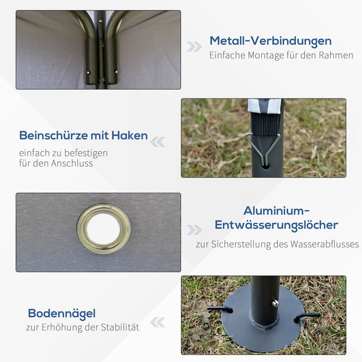 Pavilion partytelt med dobbelt tag 3,45x3,45x2,68m partytelt havepergola metal polyester grå