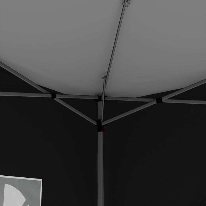 3 X 3 m pavillon med 4 sidevægge, vindue, partytelt med uv-beskyttelse, havetelt inklusive bæretaske, stål, sort