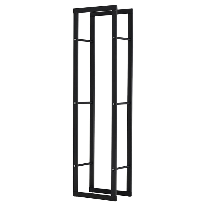 Brændehylde metal 40 x 25 x 150 cm brændehylde stablingshjælp stålramme op til 100 kg brændehylde udendørs brændehylde brændehylde til have terrasse udendørs sort